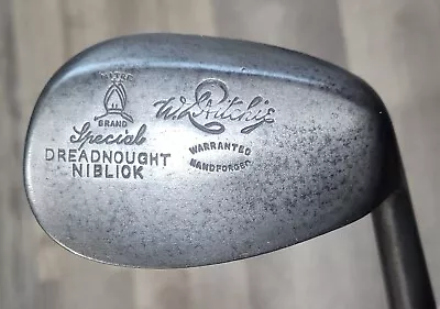 Antique Vintage H&B Dreadnought WL. Ritchie Hickory Wood Shaft Golf Club Niblick • $89