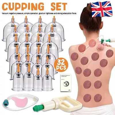 32PCS Cupping Vacuum Massage Cups Set Therapy Health Acupuncture Suction Magnet • £15.99