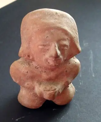 Pre-Columbian Mayan Terracotta  Male Effigy Whistle ~ C. 300 - 900 A.D. • $495