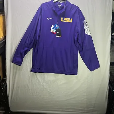 LSU Tigers Nike Championship Drive Hybrid 1/4 Zip Dri-FIT Performance Jacket 💜 • $65