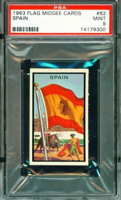 1963 Topps Flag Midgee Cards #82 SPAIN --- (MINT) PSA 9 • $41.66