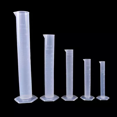 10/25/50/100/250ML Plastic Measuring Cylinder Laboratory Test Graduated Tu P4 DR • £5.01