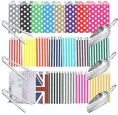 Candy Stripe Bags Scoops And Tongs Sweet Buffet Table Wedding Party Engagement • £10.99