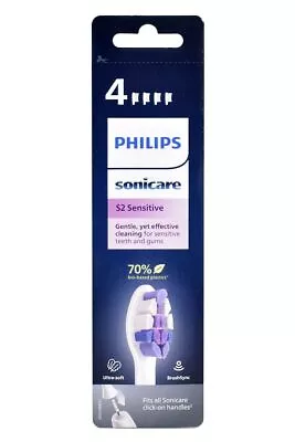 Philips Sonicare S2 Sensitive Soft Sonic Brush Heads HX6054/10 ( 4 Pack White ) • $75.95