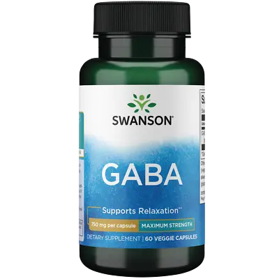 Swanson Gaba - Maximum Strength 750 Mg 60 Veggie Capsules • $8.92