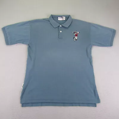 Vintage Bugs Bunny Polo Shirt Mens Medium Blue Acme Clothing Golf Rugby 90s • $24.97