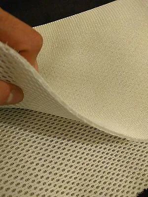 4mm* THICK - IVORY/OFF WHITE - 3D SPACER MESH FABRIC MATERIAL - 215cm Wide • £1.35