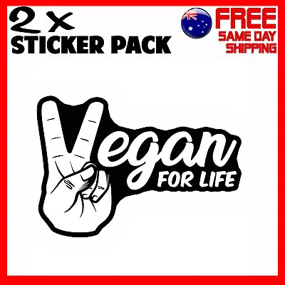 2 X Stickers - Vegan For Life Food - Car Bumper Funny Novelty Sticker • $4.95