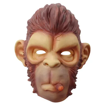 NEW Monkey Smoking Mask Full Face Latex Costume Halloween Prop Scary Masks Party • $19.49