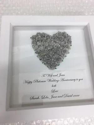 Silver Platinum Wedding Anniversary GiftBox Frame 25 Year Wedding Anniversary • £19.99