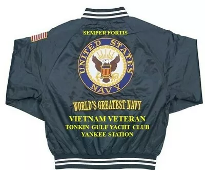 $169.95 • Buy Vietnam Veteran Tonkin Gulf Yankee Station Embroidered Satin Jacket (back Only)