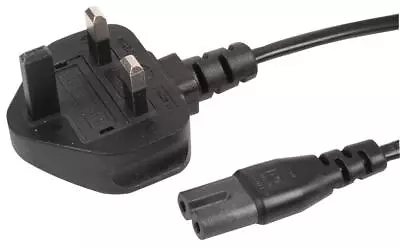 £5.19 • Buy 2m Figure Of 8 Power Lead 2 Pin Mains Cable UK Plug Cable Cord C7 Fig Laptop TV