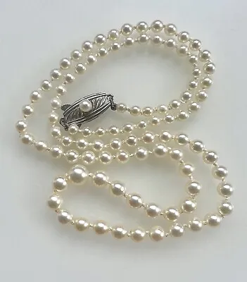 Rare Boxed Vintage Mikimoto Saltwater Akoya Pearl Graduated Necklace 20  • $2712.93