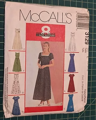 Vintage McCall's 3129 8 Great Looks 1 Easy Pattern Misses' Dress Pattern 14-18 • $5
