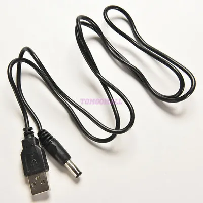 USB To 5.5 Mm/2.1 Mm 5 Volt DC Barrel Jack Power Cable  Power Supply Adapter • £2.99