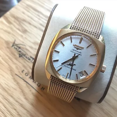 £8900 • Buy Longines Ultrachron Chronometer 18k W/special Case/brclt  silver Color Dial 1970