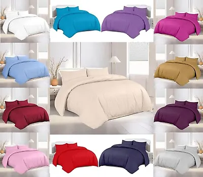 Complete Set Duvet Cover With Fitted Sheet 100% Egyption Cotton Super Soft • £23.99