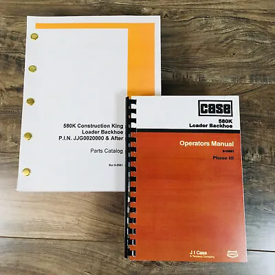 $69.97 • Buy Case 580K Phase Iii 3 Tractor Loader Backhoe Parts Catalog Operators Manual Book