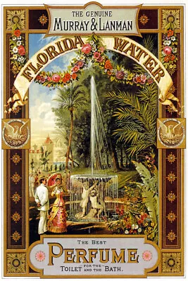 Florida Water The Genuine Murray & Lanman Perfume Fountain Vintage Poster Repro • $10.96