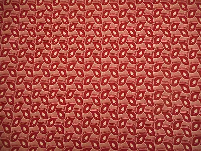 Civil War Reproduction Fabric By 1/2 Yard Cream Leaves Rusty Red Premium Cotton • $5.25