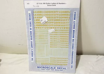 Microscale Decals #90108 Railroad Gothic - Letters And Numbers - Dulux Gold • $9.99