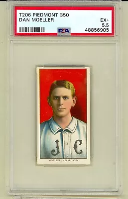 1909 T206 DAN MOELLER Jersey City Skeeters Piedmont 350 PSA 5.5 • $350