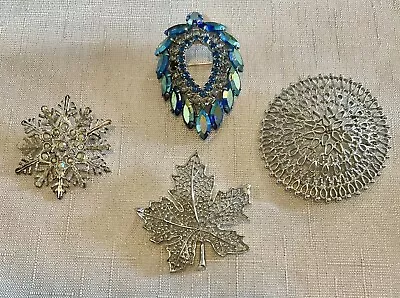 Brooches Sarah Coventry D&E Blue Lagoon Summer Frost Avon AB 4 Total 1960s • $35