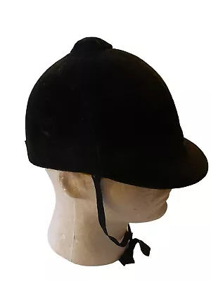 VTG LAS Velvet Riding Helmet Black Size 53 Made In Italy Equestrian Hunting • $42