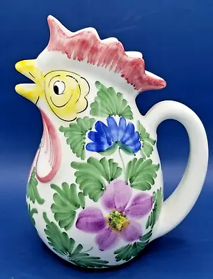 Vintage Italy Handmade Rooster Milk Pitcher 9 1/4 H • $18