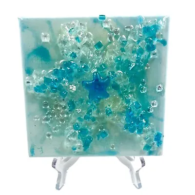 Nice Wrapped Canvas Art Piece Broken Crushed Sea Glass Starfish Artist Signed • $16.99