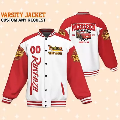 Custom Cars Team Lightning Mcqueen Varsity Jacket Adult Varsity Jacket Disney • $80.99