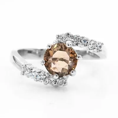 Exquisite Morganite Peach Champagne 925 Sterling Silver Handmade Engagement Ring • $25.98