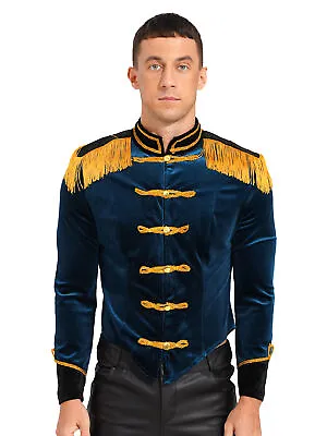 US Mens Jacket Marching Band Military Steampunk Parade Prince Coats Blazer Vests • $20.51