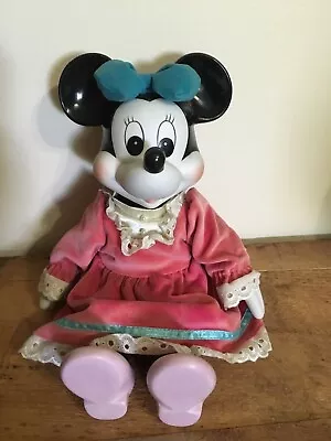 Vintage Walt Disney Minnie Mouse Wind Up Musical Doll Porcelain • $90