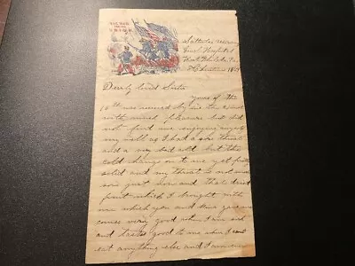 Civil War Letter John H  Warner 109th NYVI In Satterlee Hospital Phila 1864 • $100