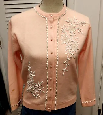 Vintage 1950s Beaded Hong Kong Cardigan • $50