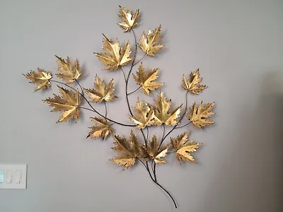 Mid Century Copper Maple Leaf Unsigned C. Jere? Wall Sculpture Brutalist • $130