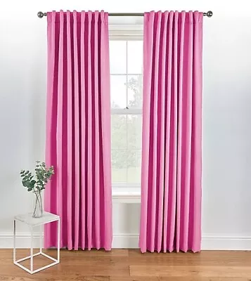 George Home Pink Blackout Hidden Tab Top Curtains 66x90 RRP 40.00 Lot GD • £32.99