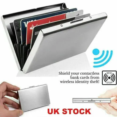 £4.15 • Buy RFID Blocking Credit Card Holders Aluminum Protector Metal Wallet Thin Case Box.