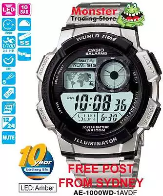 Casio Watch Ae-1000wd-1av Ae-1000w Ae1000 Ae1000w 12 Mnth Waranty • $75.05