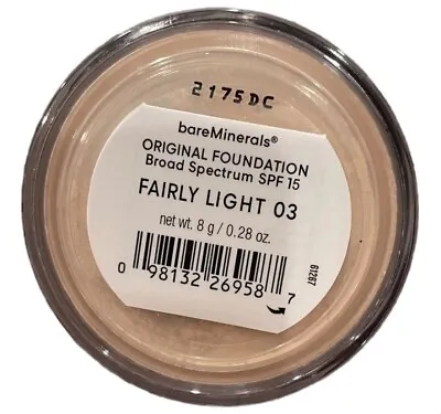 Bareminerals Original Foundation SPF 15    Fairly Light 03    ( 8g )  New • $22.99