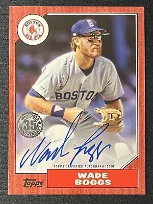 Wade Boggs 2022 Topps 1987 35th Red Sp Autograph Auto /25 Red Sox Hof On Card! • $129.99