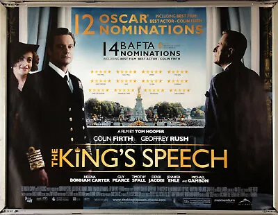 Cinema Poster: KING'S SPEECH THE 2011 (Review Quad) Colin Firth Geoffrey Rush • £13.95