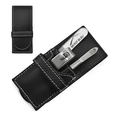 Hans Kniebes Sonnenschein 3 Pcs Gents' Manicure Set In Leather Case Travel Gift • $32.95