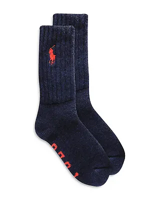 POLO RALPH LAUREN Mens Pony Embroidered Slipper Socks Navy $16 - NWT • $9.99