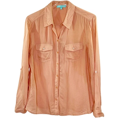 £36.52 • Buy Melissa Odabash Size M Tash Voile Shirt Button Front Lightweight
