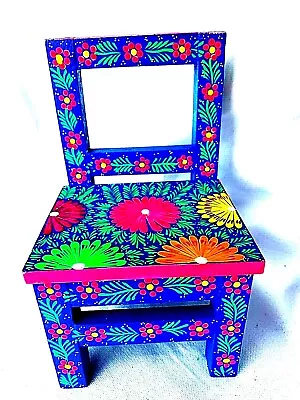 CHAIR  Alebrije Style Handmade Stand / Doll Furniture  Folkart Oaxaca Mexico • $32