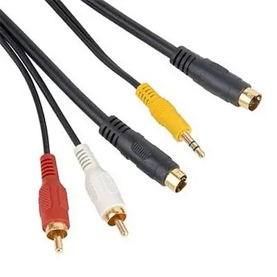 4 Pin S-Video 3.5mm Audio To Svideo 2 RCA Cable Adaoter For PC TV 10FT 3Meters • $6.29