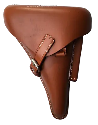 WWII GERMAN LUGER P08 Hardshell BROWN LEATHER HOLSTER- TAN COLOR • £32.39