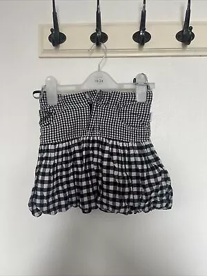 Girls Black & White Checked Skirt From Pampolina Age 5-6 Years • £0.99